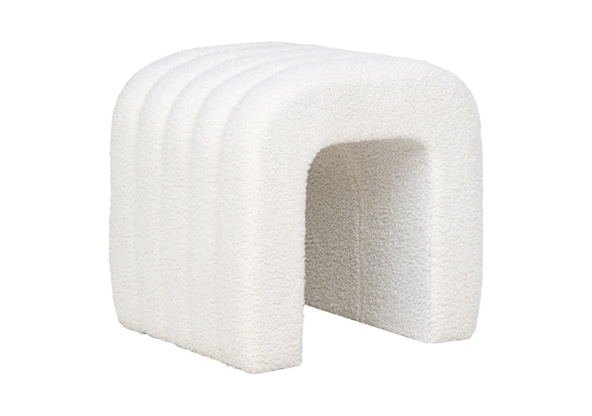 Pouf Colma - Boucle blanche 41 x 36,5 cm - 1501225 - House Nordic