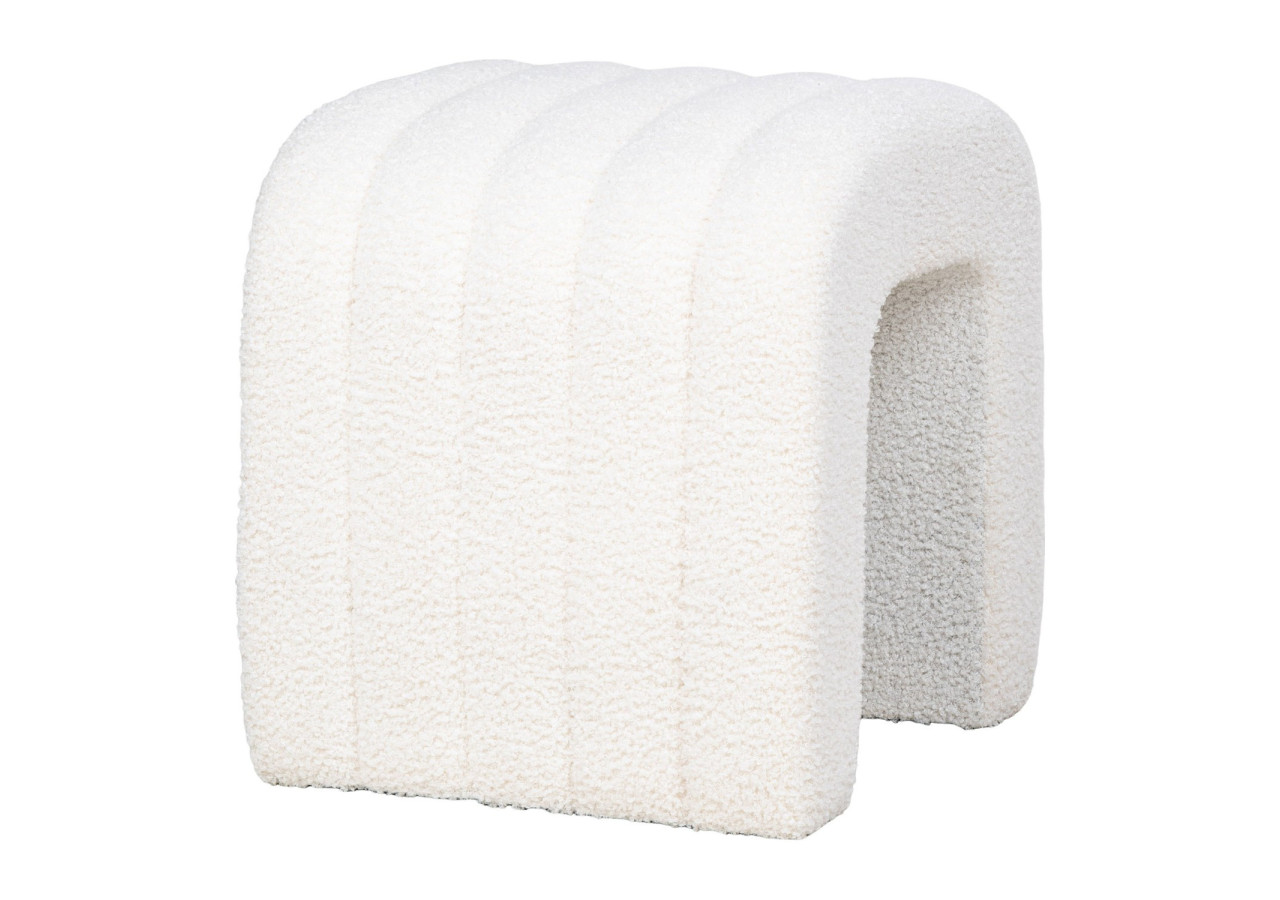 Pouf Colma - Boucle blanche 41 x 36,5 cm - 1501225 - House Nordic