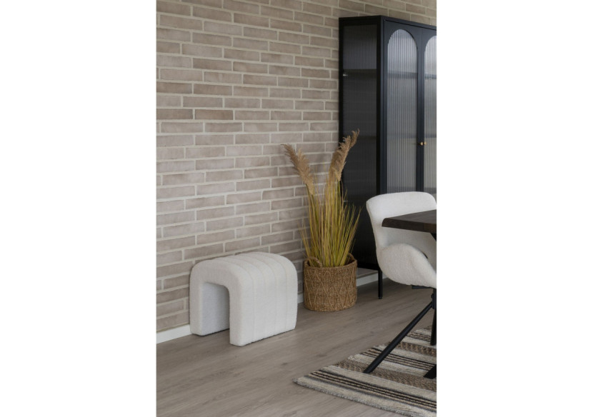 Pouf Colma - Boucle blanche 41 x 36,5 cm - 1501225 - House Nordic