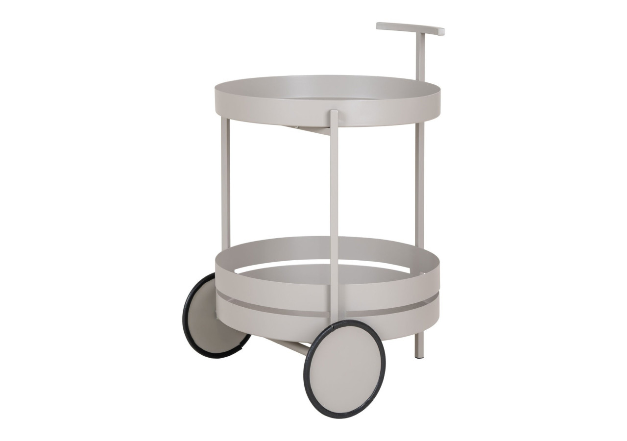 Chariot de Bar BEJA - Acier, gris cool, 2 étagères, 40x49,5x61 cm - 2202010 - House Nordic