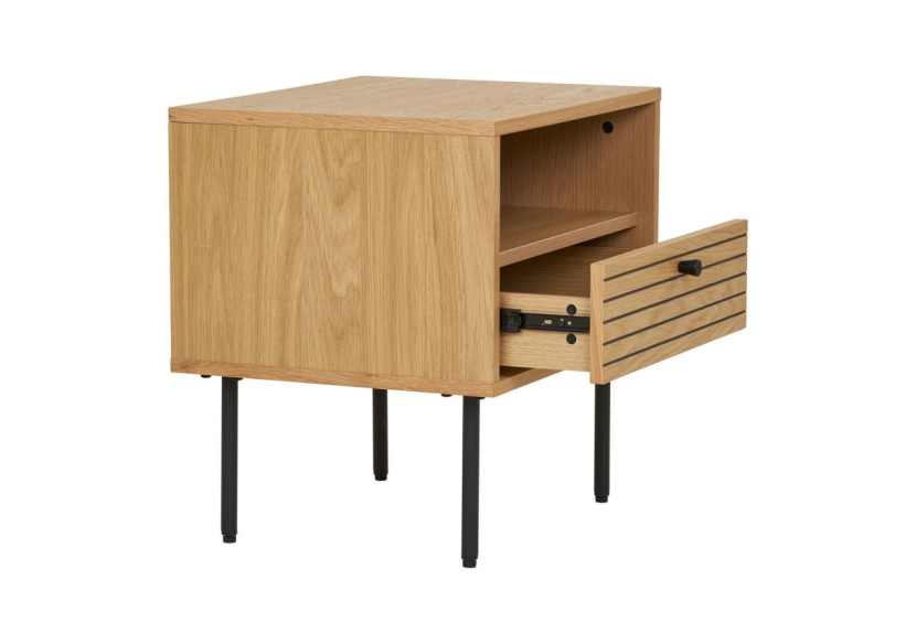 Kyoto Side Table - Table d'appoint en placage chêne avec pieds en métal noir 50x40x50 cm - 3701000 - House Nordic Kyoto Side Table - Table d'appoint en placage chêne avec pieds en métal noir 50x40x50 cm - 3701000 - House Nordic