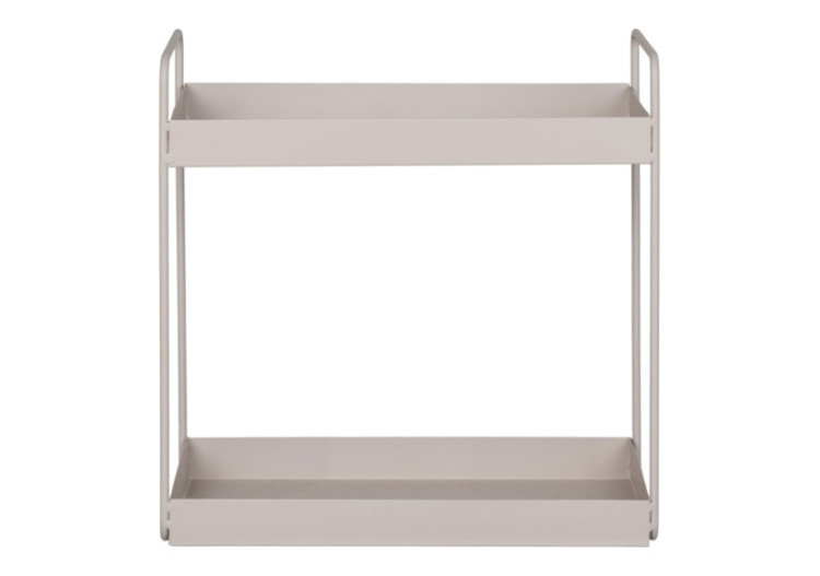 Rabo Standing Double Shelf - Étagère debout double en acier, sable, 2 étagères, 30x15x31 cm - 4201050 - House Nordic