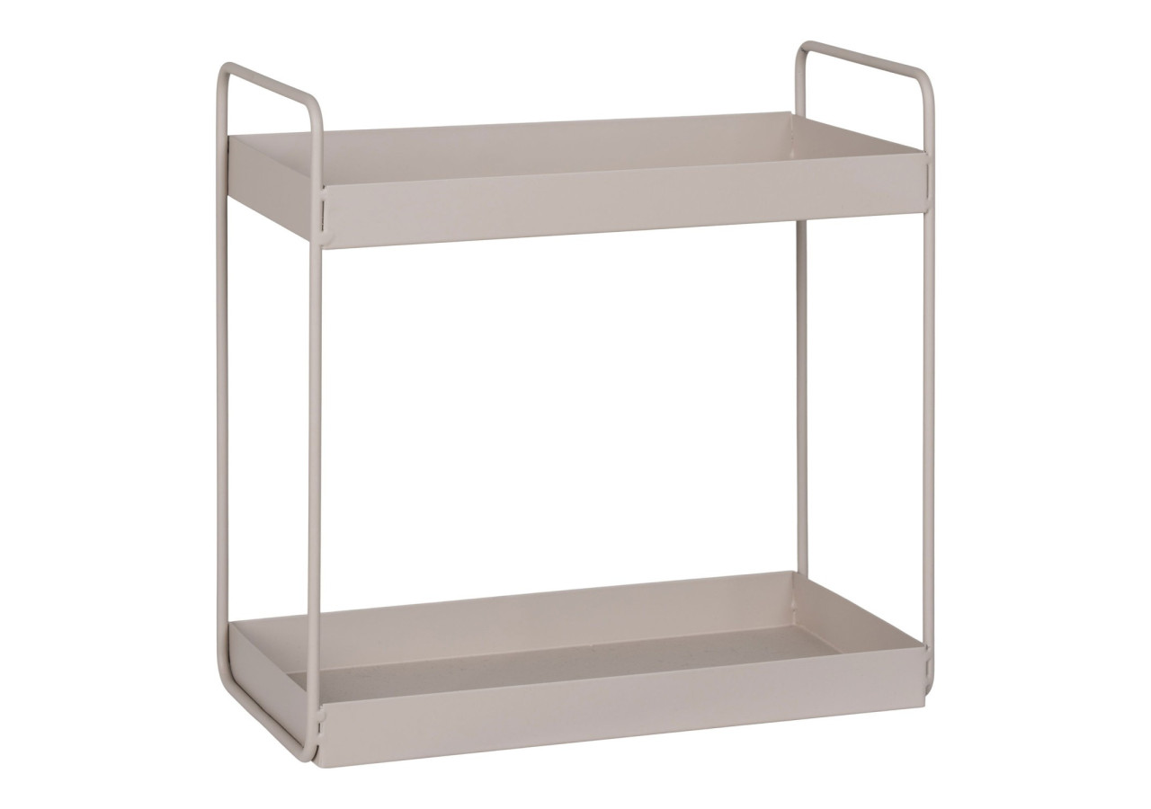 Rabo Standing Double Shelf - Étagère debout double en acier, sable, 2 étagères, 30x15x31 cm - 4201050 - House Nordic