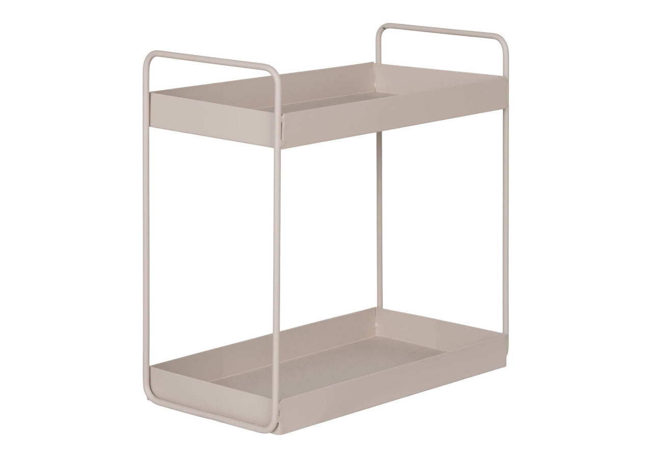 Rabo Standing Double Shelf - Étagère debout double en acier, sable, 2 étagères, 30x15x31 cm - 4201050 - House Nordic