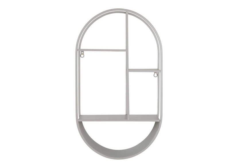 Feira Wall Shelf - Étagère murale ovale en acier, gris cool, 35x15x60 cm - 4201055 - House Nordic