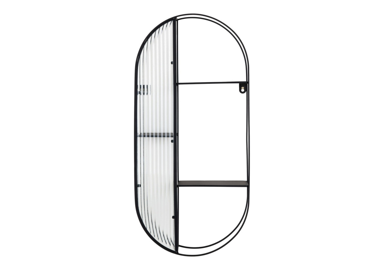 Newcastle Shelf - Étagère en acier et verre, noire, 3 étagères, 32x11x68 cm - 4283001 - House Nordic