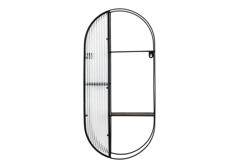 Newcastle Shelf - Étagère en acier et verre, noire, 3 étagères, 32x11x68 cm - 4283001 - House Nordic Newcastle Shelf - Étagère en acier et verre, noire, 3 étagères, 32x11x68 cm - 4283001 - House Nordic