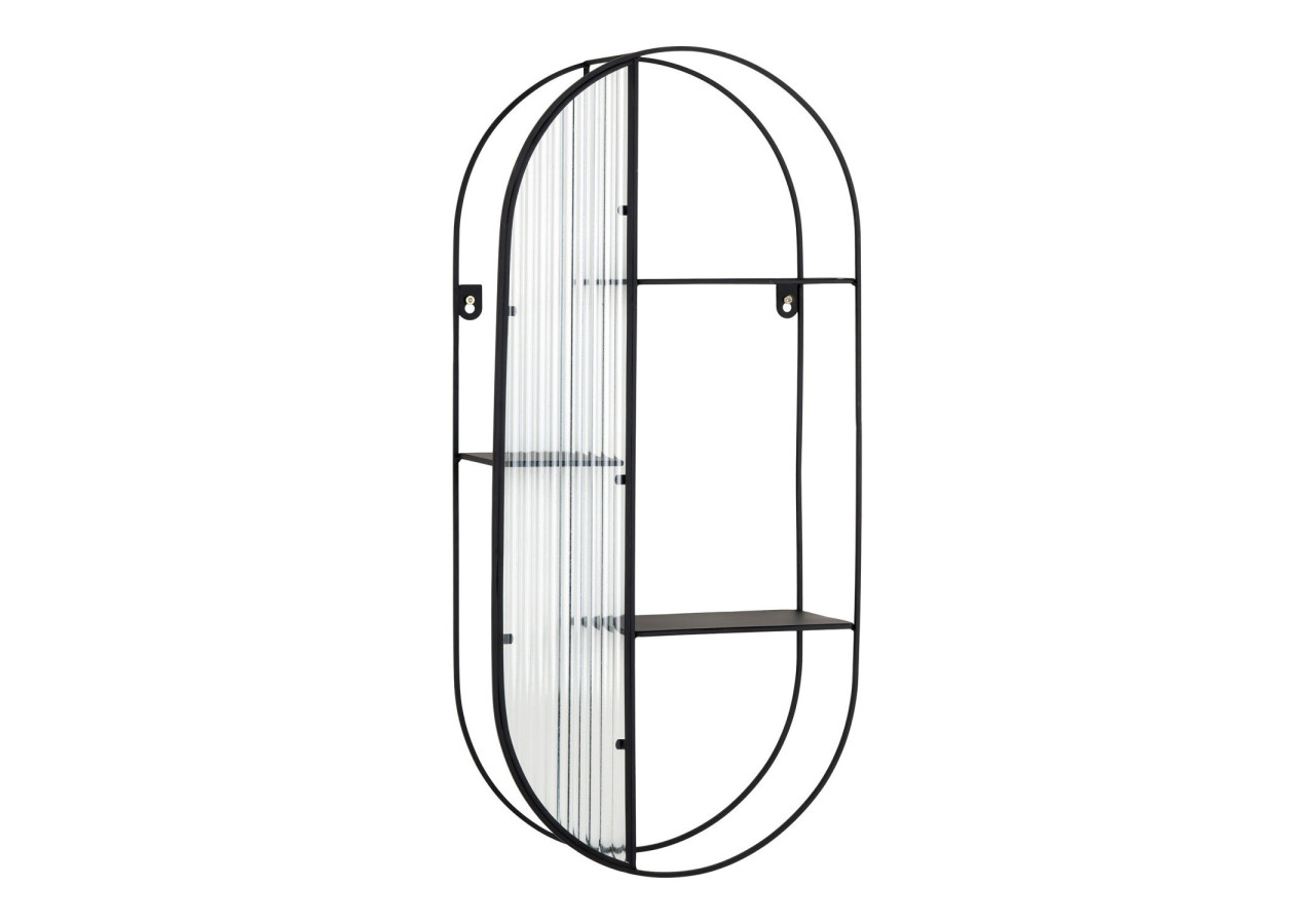 Newcastle Shelf - Étagère en acier et verre, noire, 3 étagères, 32x11x68 cm - 4283001 - House Nordic