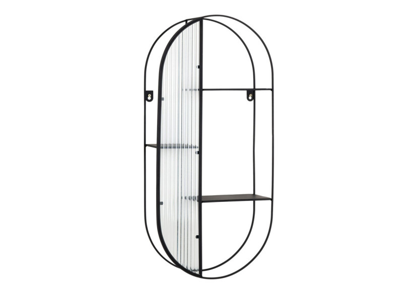 Newcastle Shelf - Étagère en acier et verre, noire, 3 étagères, 32x11x68 cm - 4283001 - House Nordic Newcastle Shelf - Étagère en acier et verre, noire, 3 étagères, 32x11x68 cm - 4283001 - House Nordic