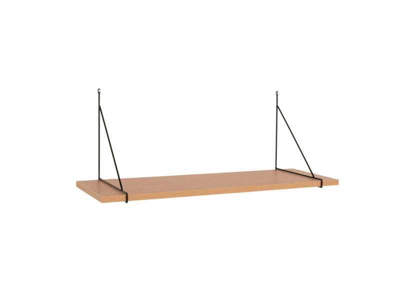 Chiba Wall Shelf - Étagère murale en placage de frêne, cadre en acier noir, 80x29 cm - 4291300 - House Nordic
