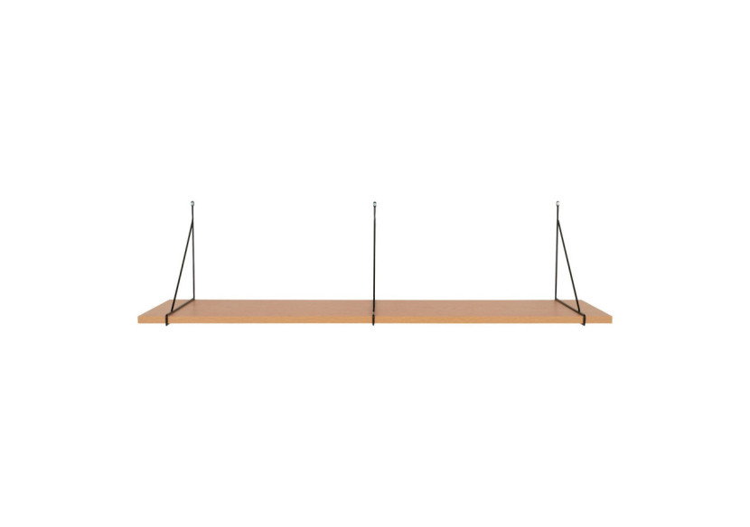 Chiba Wall Shelf - Étagère murale en placage de frêne, cadre en acier noir, 120x29 cm - 4291305 - House Nordic