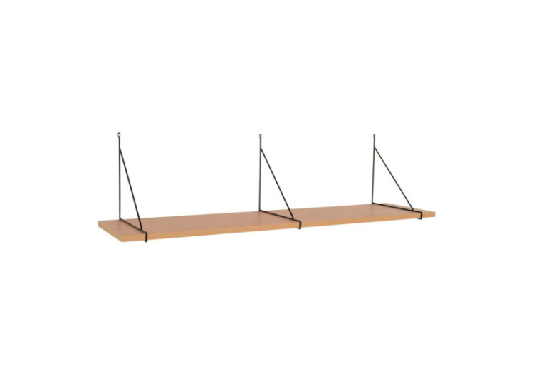 Chiba Wall Shelf - Étagère murale en placage de frêne, cadre en acier noir, 120x29 cm - 4291305 - House Nordic 2