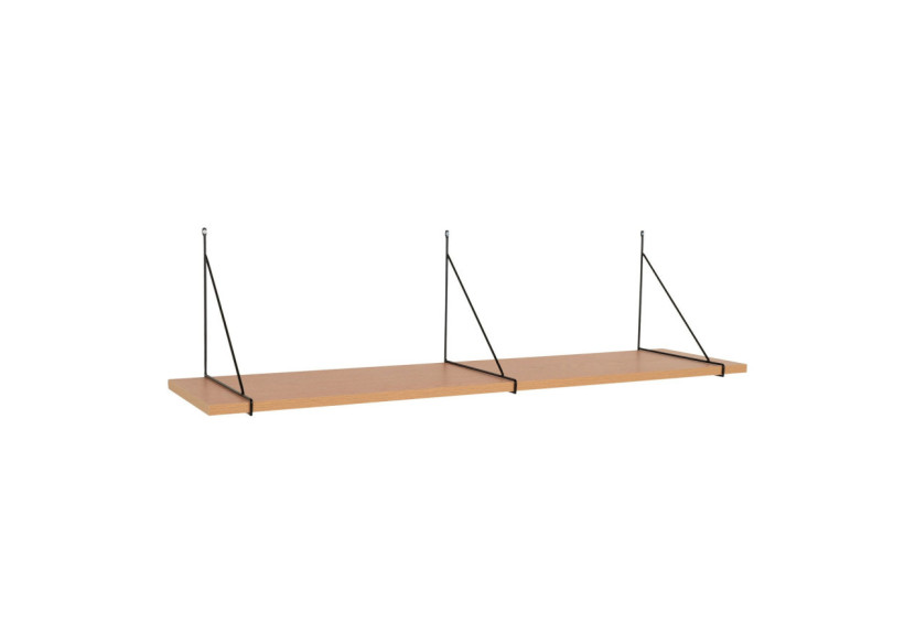 Chiba Wall Shelf - Étagère murale en placage de frêne, cadre en acier noir, 120x29 cm - 4291305 - House Nordic