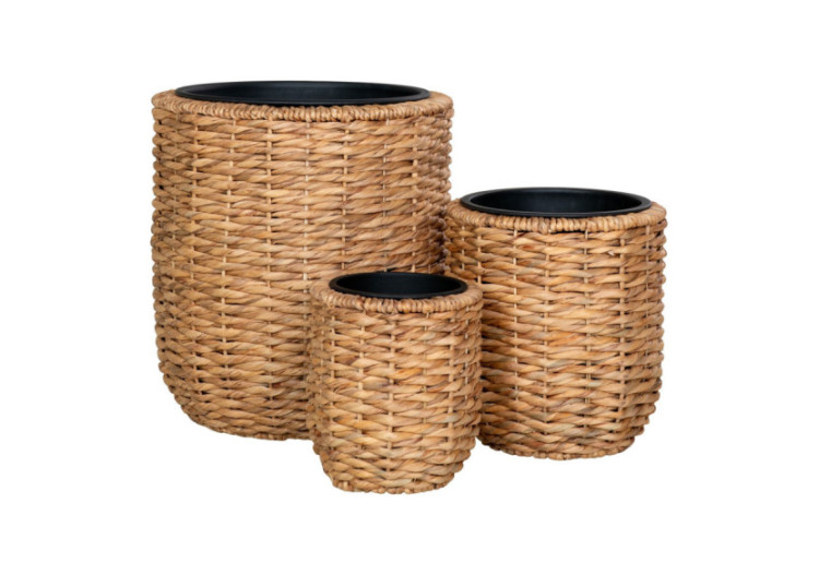 Hanoi Planter - Jardinières en jacinthe d'eau, rondes, naturelles, lot de 3 - 4401012 - House Nordic