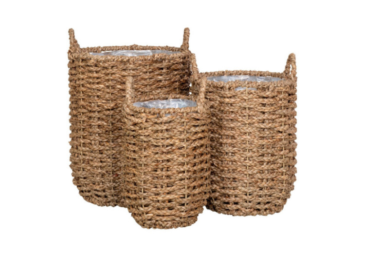 Hue Planter - Jardinières en herbe de mer, rondes, naturelles, lot de 3 - 4401013 - House Nordic