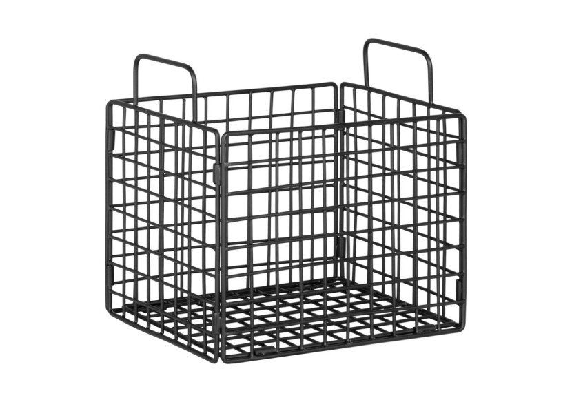 Panier Mora - Fil métallique noir, 25x20x25 cm - 4401501 - House Nordic