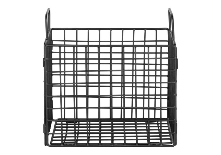 Panier Mora - Fil métallique noir, 25x20x25 cm - 4401501 - House Nordic 2