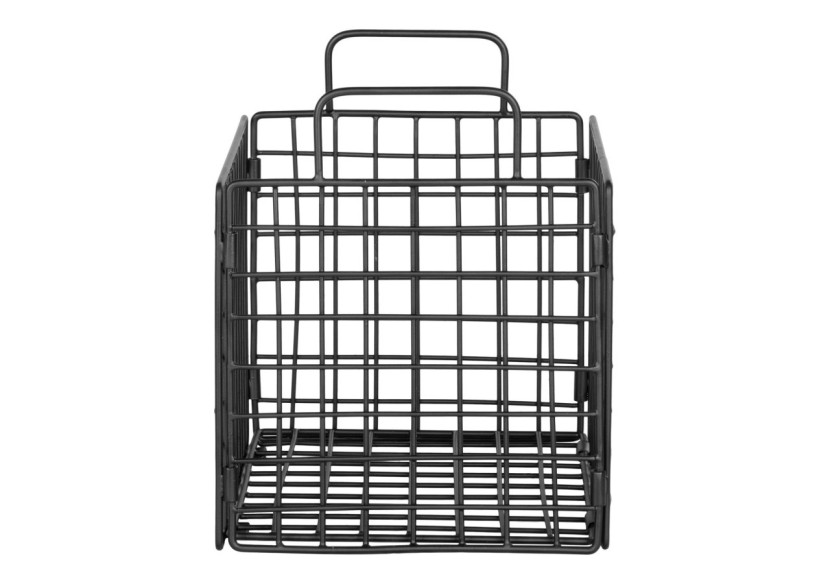 Panier Mora - Fil métallique noir, 25x20x25 cm - 4401501 - House Nordic