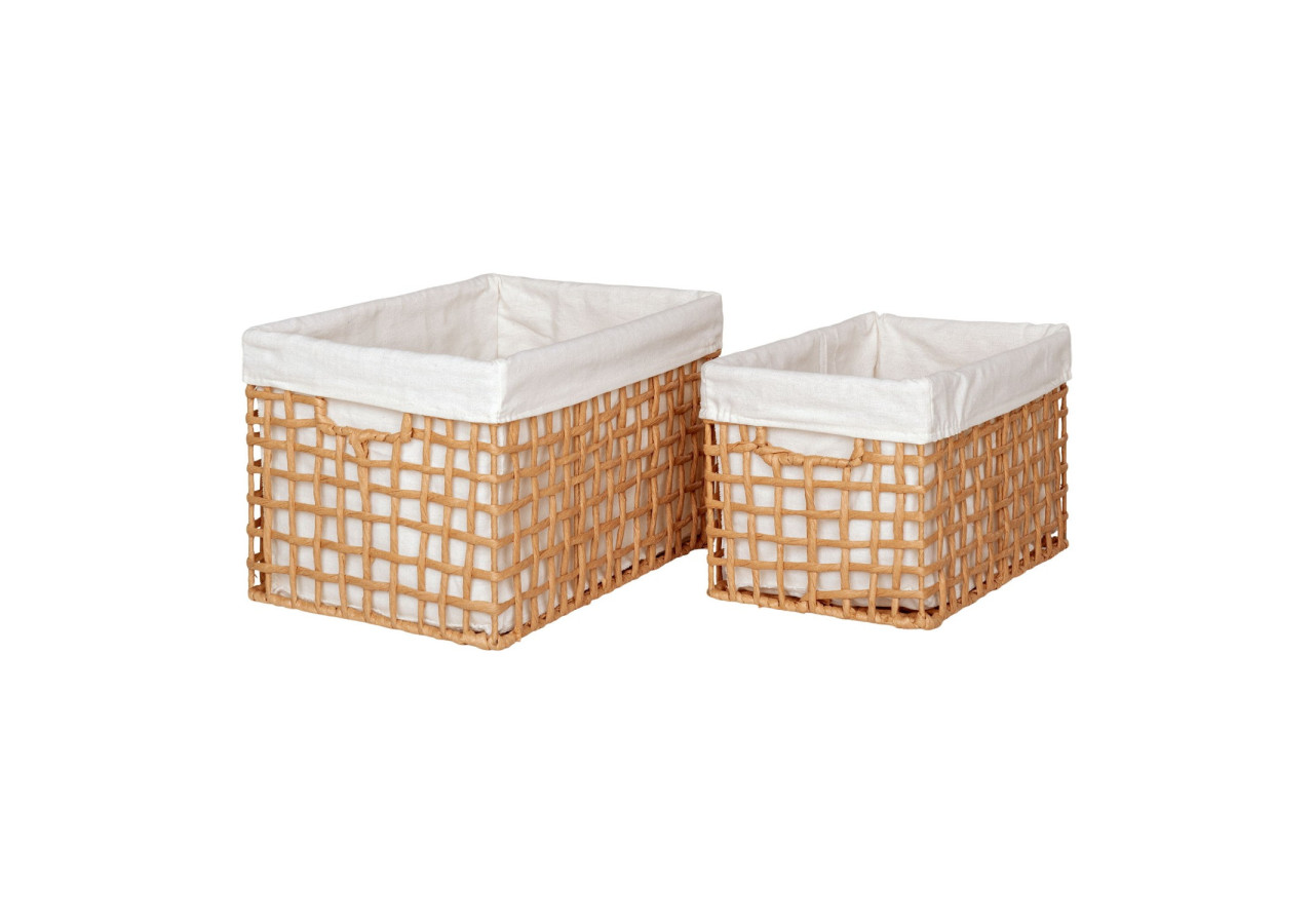 Panier Bustelo - Papier naturel, set de 2 (20x30x19 cm et 25x35x22 cm) - 4401542 - House Nordic