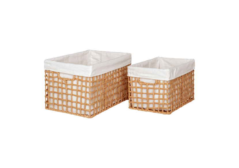 Panier Bustelo - Papier naturel, set de 2 (20x30x19 cm et 25x35x22 cm) - 4401542 - House Nordic