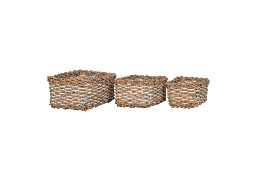 Panier Pala - Seagrass/papier naturel/blanc, set de 3 (12x17x10 cm, 15x21x11 cm, 17x25x12 cm) - 4401543 - House Nordic Panier Pala - Seagrass/papier naturel/blanc, set de 3 (12x17x10 cm, 15x21x11 cm, 17x25x12 cm) - 4401543 - House Nordic