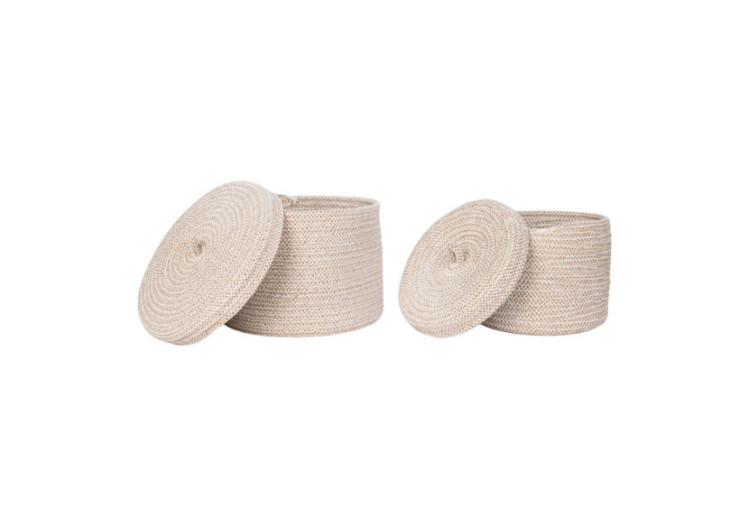 Panier Sebal - Coton beige, set de 2 (18x14 cm et 22x16 cm) - 4401546 - House Nordic 2