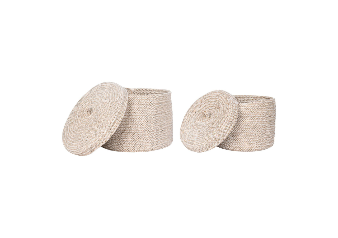 Panier Sebal - Coton beige, set de 2 (18x14 cm et 22x16 cm) - 4401546 - House Nordic
