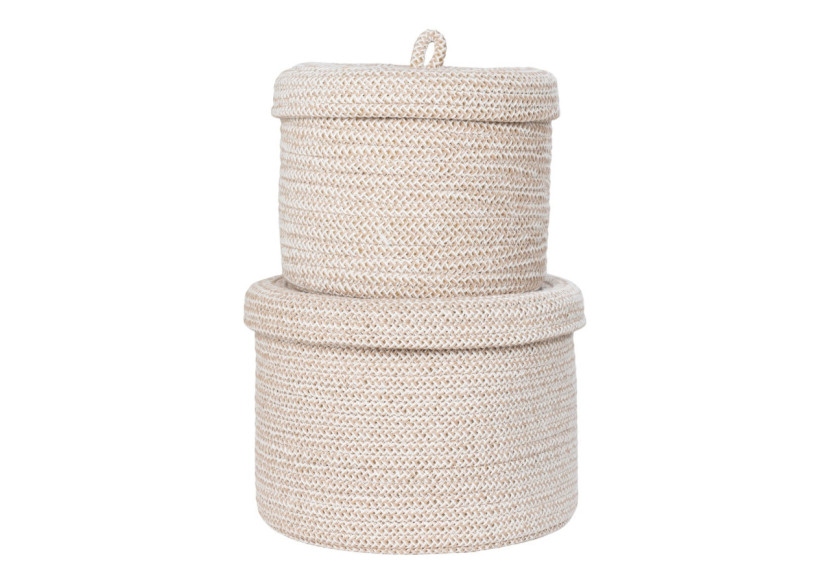 Panier Sebal - Coton beige, set de 2 (18x14 cm et 22x16 cm) - 4401546 - House Nordic