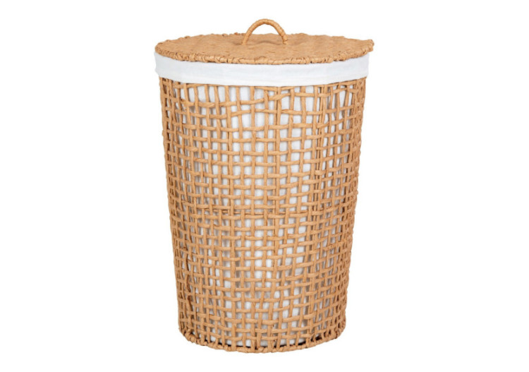 Panier à Linge Pomal - Papier marron clair/blanc, 42x56 cm - 4401548 - House Nordic