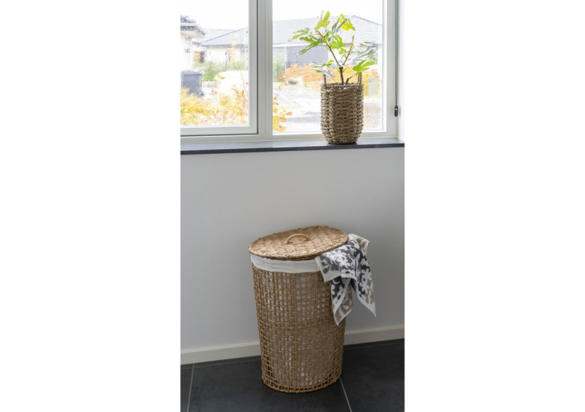 Panier à Linge Pomal - Papier marron clair/blanc, 42x56 cm - 4401548 - House Nordic