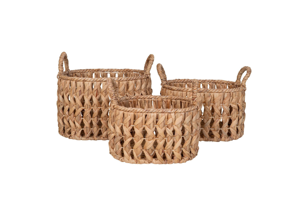 Panier Balerma - Ensemble de 3 en jonc d'eau avec poignées - 4401552 - House Nordic