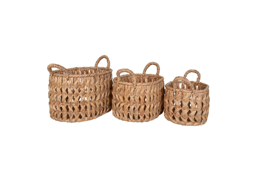 Panier Balerma - Ensemble de 3 en jonc d'eau avec poignées - 4401552 - House Nordic