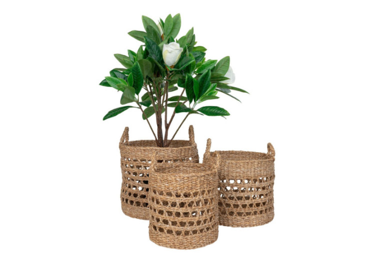 Panier Balok - Ensemble de 3 en herbe de mer noir et naturel - 4401557 - House Nordic 2