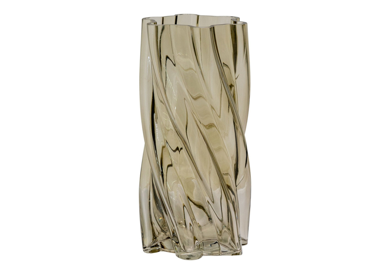 Vase en verre soufflé - Vert fumé 12,5x25 cm - 4441379 - House Nordic