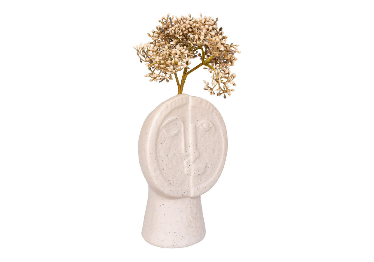 Vase en céramique - Beige 12x7,5x17,5 cm - 4441701 - House Nordic