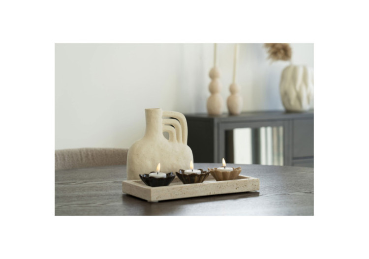 Vase en céramique - Beige 18,5x8x19,5 cm - 4441703 - House Nordic 2