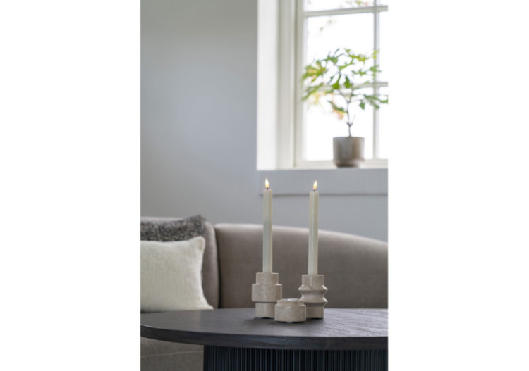 Support de Bougie - Travertin naturel, 7x10 cm - 4561048 - House Nordic 2