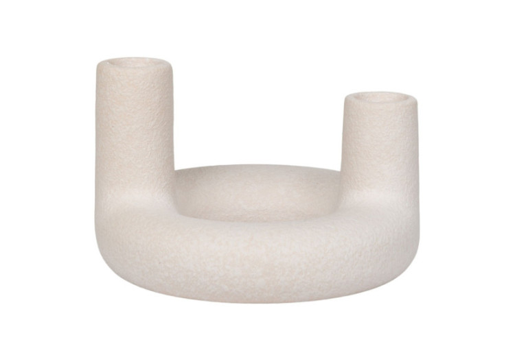 Support de Bougie - Céramique beige, 13x8,5 cm - 4561178 - House Nordic
