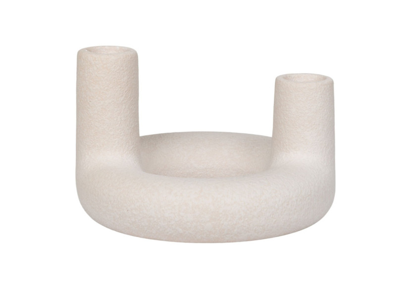 Support de Bougie - Céramique beige, 13x8,5 cm - 4561178 - House Nordic