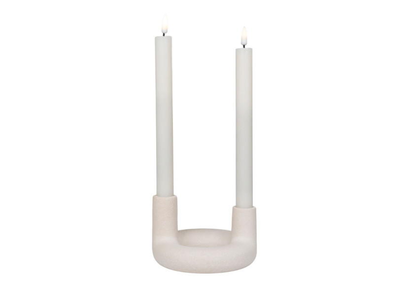 Support de Bougie - Céramique beige, 13x8,5 cm - 4561178 - House Nordic