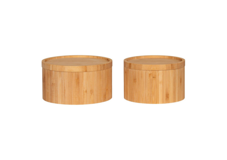 Boîte de Rangement Chefalu - Ensemble de 2, en bambou naturel - 4700071 - House Nordic