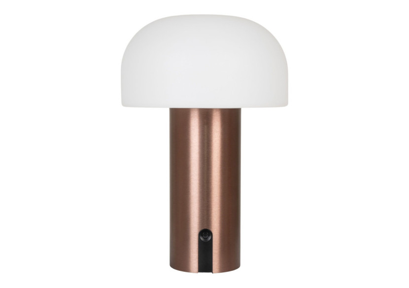 Lampe Soham LED - Rechargeable, blanche et cuivre, dimmable - 6405170 - House Nordic