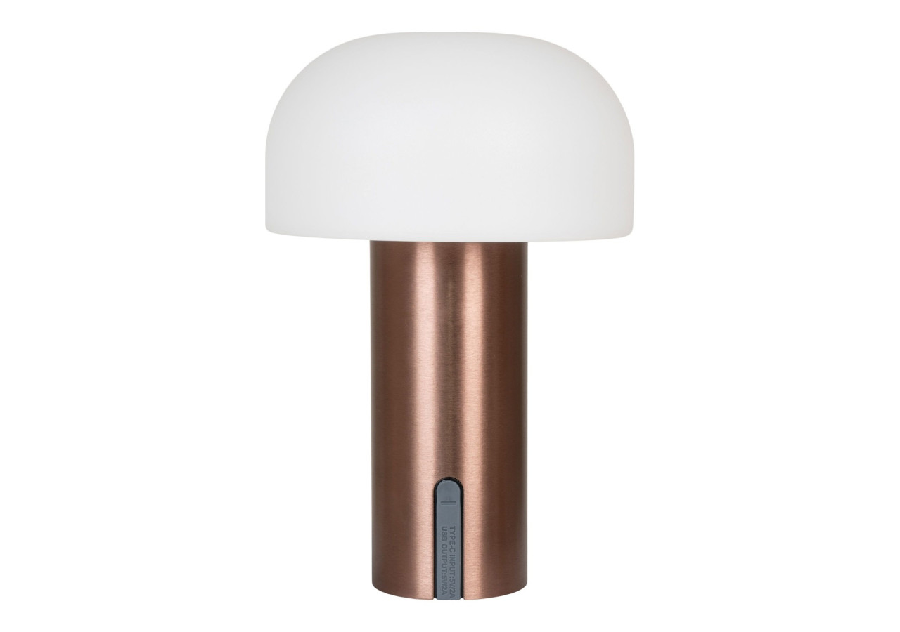 Lampe Soham LED - Rechargeable, blanche et cuivre, dimmable - 6405170 - House Nordic