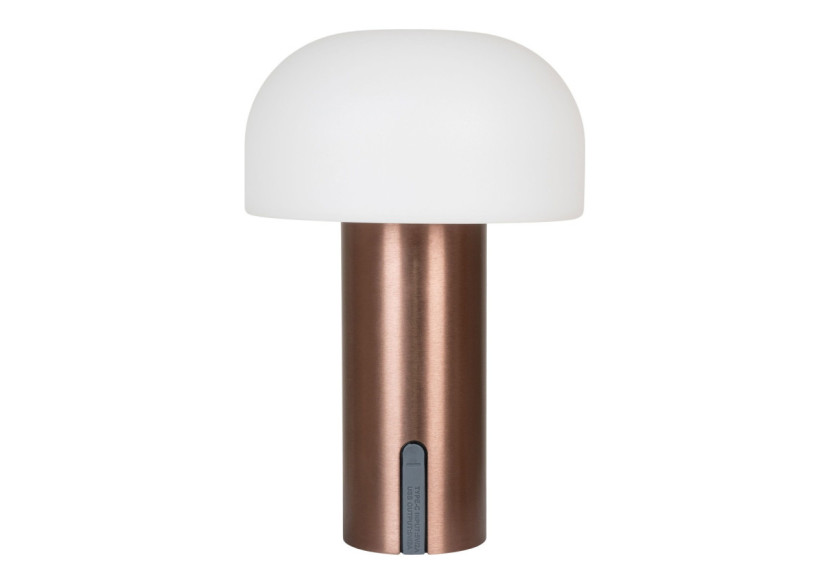 Lampe Soham LED - Rechargeable, blanche et cuivre, dimmable - 6405170 - House Nordic