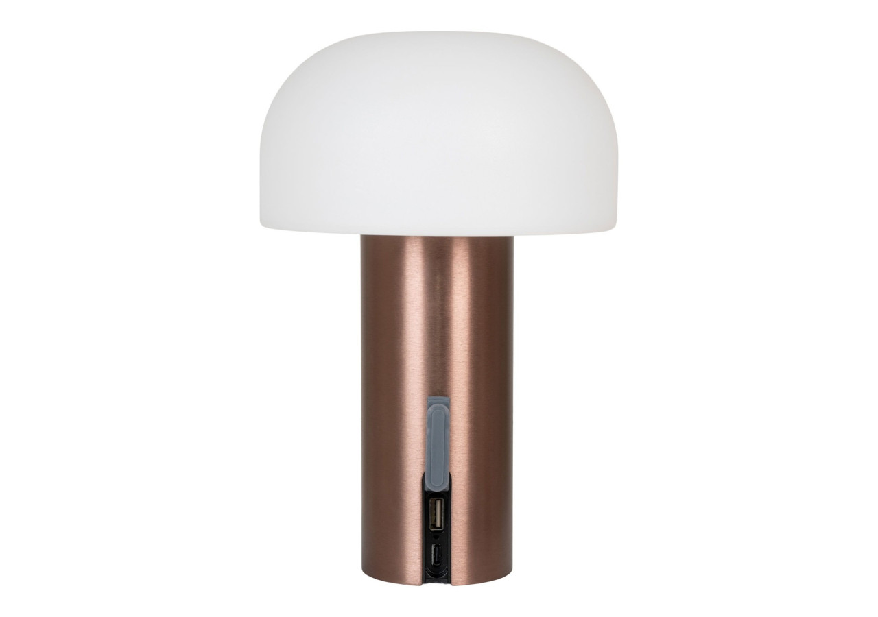 Lampe Soham LED - Rechargeable, blanche et cuivre, dimmable - 6405170 - House Nordic