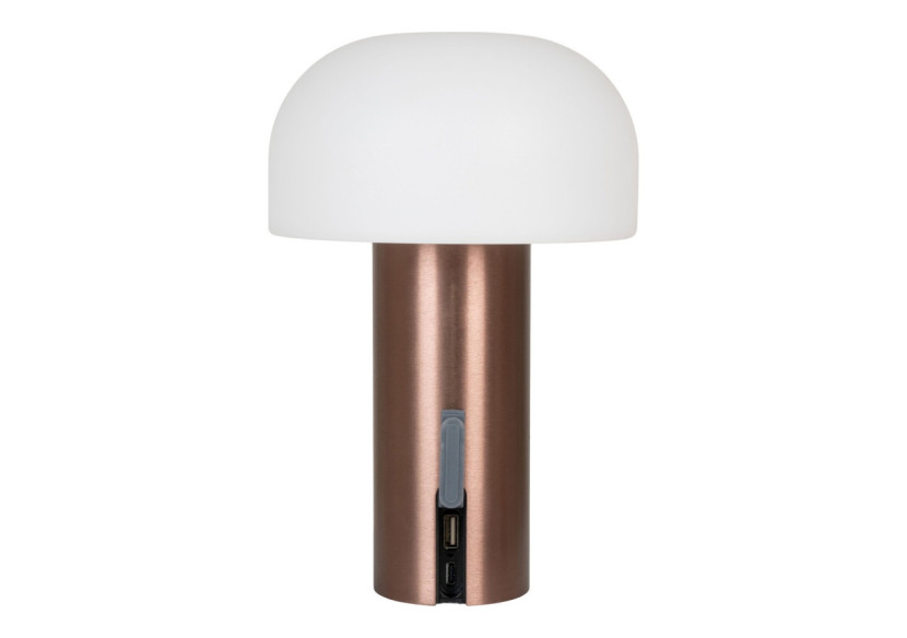 Lampe Soham LED - Rechargeable, blanche et cuivre, dimmable - 6405170 - House Nordic