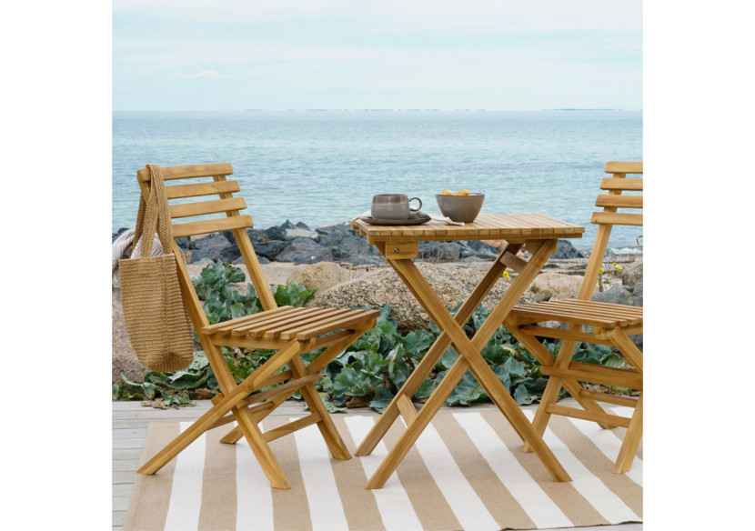 Ensemble Café Cuenca - Ensemble café, 2 chaises et 1 table, teck, naturel - 7001142 - House Nordic Ensemble Café Cuenca - Ensemble café, 2 chaises et 1 table, teck, naturel - 7001142 - House Nordic