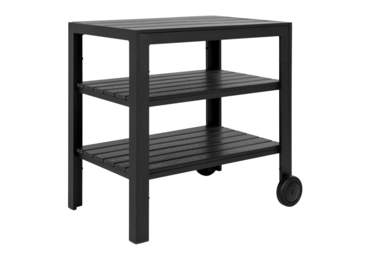 Chariot à Thé Taormina - Chariot à thé en aluminium, noir, 3 étagères - 7401000 - House Nordic