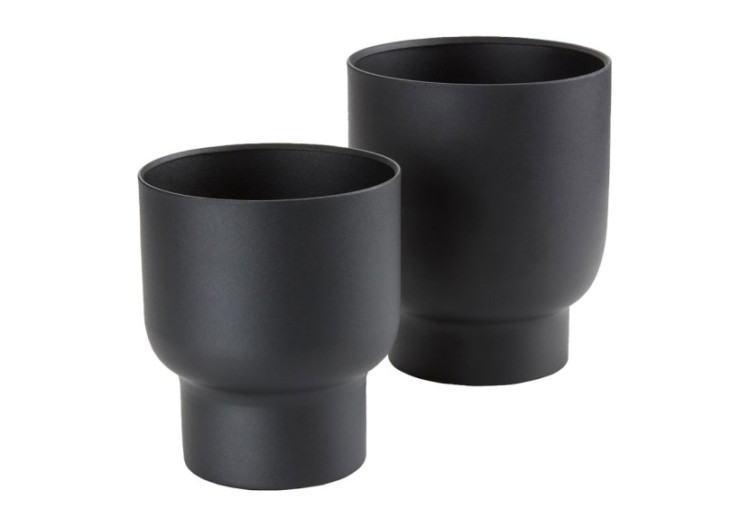 Bac à Fleurs Fulda - Métal, noir, ensemble de 2 - 9001119 - House Nordic