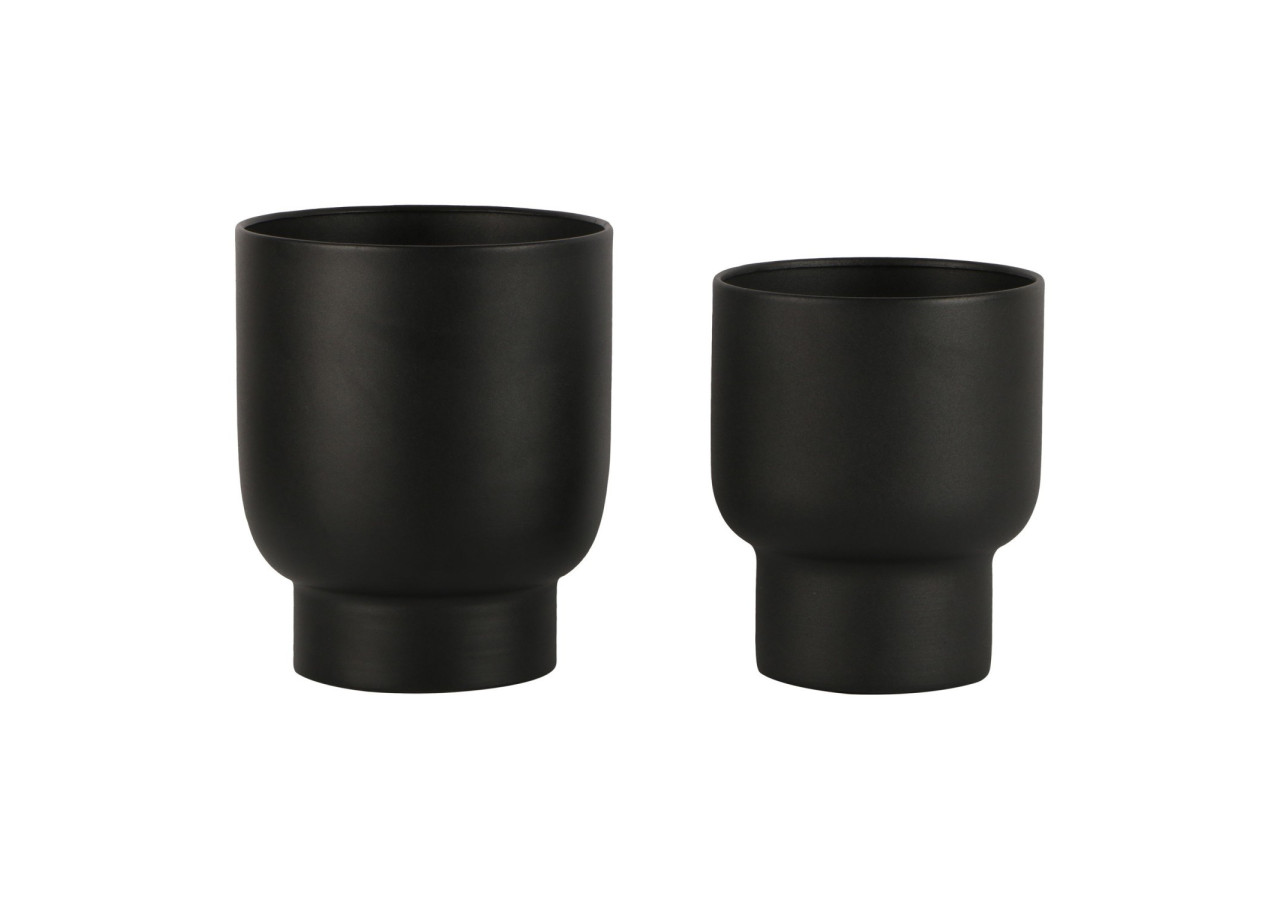 Bac à Fleurs Fulda - Métal, noir, ensemble de 2 - 9001119 - House Nordic